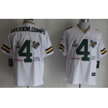 Nike Green Bay Packers #4 Super Bowl Champs White Elite Jersey