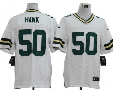 Nike Green Bay Packers #50 A.J. Hawk White Elite Jersey
