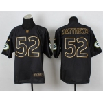 Nike Green Bay Packers #52 Clay Matthews 2014 All Black/Gold Elite Jersey