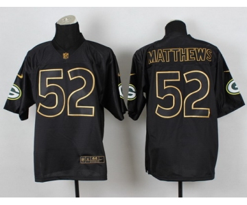 Nike Green Bay Packers #52 Clay Matthews 2014 All Black/Gold Elite Jersey