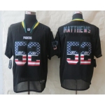 Nike Green Bay Packers #52 Clay Matthews 2014 USA Flag Fashion Black Elite Jersey