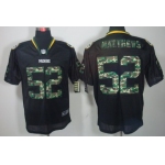 Nike Green Bay Packers #52 Clay Matthews Black With Camo Elite Jersey