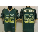 Nike Green Bay Packers #52 Clay Matthews Drift Fashion Green Elite Jersey