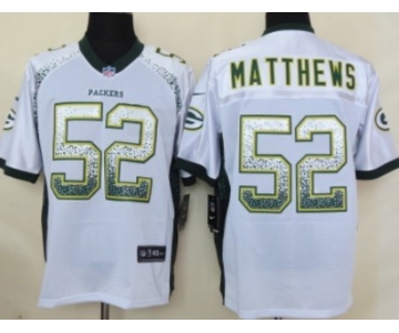 Nike Green Bay Packers #52 Clay Matthews Drift Fashion White Elite Jersey