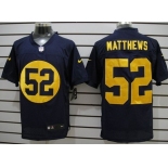 Nike Green Bay Packers #52 Clay Matthews Navy Blue Elite Jersey