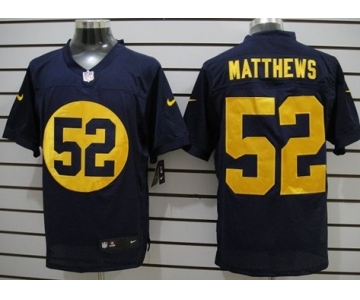 Nike Green Bay Packers #52 Clay Matthews Navy Blue Elite Jersey