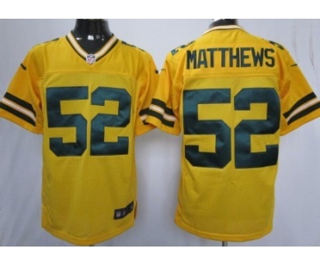 Nike Green Bay Packers #52 Clay Matthews Yellow Elite Jersey