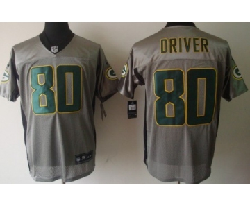 Nike Green Bay Packers #80 Donald Driver Gray Shadow Elite Jersey