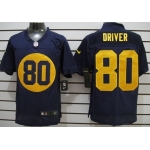 Nike Green Bay Packers #80 Donald Driver Navy Blue Elite Jersey