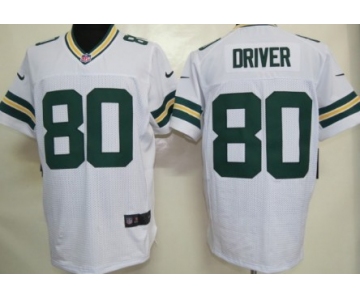 Nike Green Bay Packers #80 Donald Driver White Elite Jersey