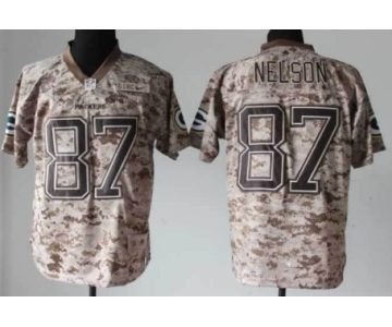 Nike Green Bay Packers #87 Jordy Nelson 2013 USMC Camo Elite Jersey