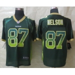 Nike Green Bay Packers #87 Jordy Nelson Drift Fashion Green Elite Jersey