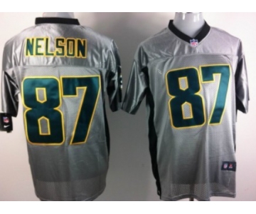 Nike Green Bay Packers #87 Jordy Nelson Gray Shadow Elite Jersey