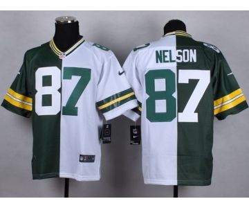 Nike Green Bay Packers #87 Jordy Nelson Green/White Two Tone Elite Jersey