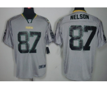 Nike Green Bay Packers #87 Jordy Nelson Lights Out Gray Elite Jersey