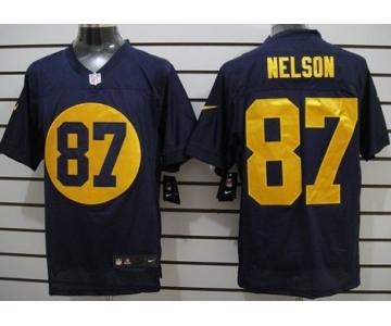 Nike Green Bay Packers #87 Jordy Nelson Navy Blue Elite Jersey