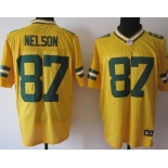 Nike Green Bay Packers #87 Jordy Nelson Yellow Elite Jersey