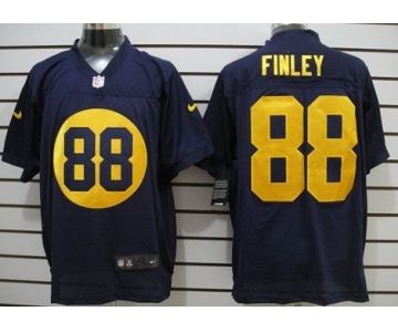 Nike Green Bay Packers #88 Jermichael Finley Navy Blue Elite Jersey