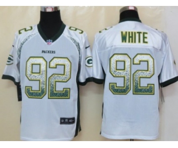 Nike Green Bay Packers #92 Reggie White Drift Fashion White Elite Jersey