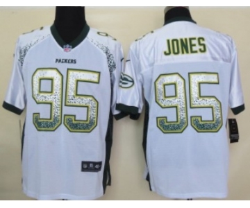 Nike Green Bay Packers #95 Datone Jones Drift Fashion White Elite Jersey