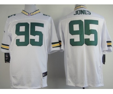 Nike Green Bay Packers #95 Datone Jones White Elite Jersey