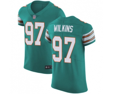 Dolphins #97 Christian Wilkins Aqua Green Alternate Men's Stitched Football Vapor Untouchable Elite Jersey