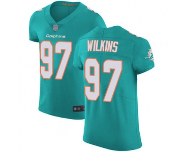 Dolphins #97 Christian Wilkins Aqua Green Team Color Men's Stitched Football Vapor Untouchable Elite Jersey