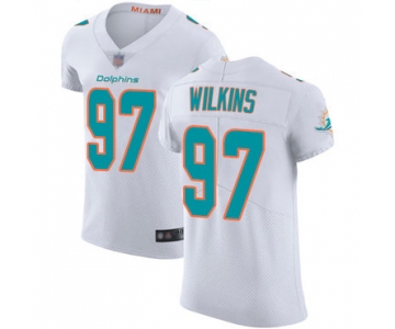 Dolphins #97 Christian Wilkins White Men's Stitched Football Vapor Untouchable Elite Jersey