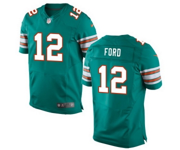 Men's 2017 NFL Draft Miami Dolphins #12 Isaiah Ford Aqua Green Alternate Stitched NFL Nike Elite Jersey