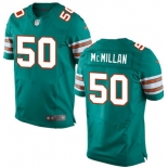 Men's 2017 NFL Draft Miami Dolphins #50 Raekwon McMillan Aqua Green Alternate Stitched NFL Nike Elite Jersey