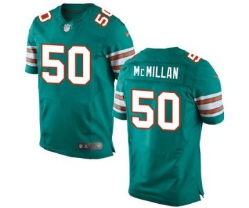 Men's 2017 NFL Draft Miami Dolphins #50 Raekwon McMillan Aqua Green Alternate Stitched NFL Nike Elite Jersey