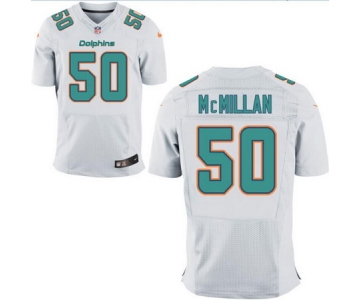 Men's 2017 NFL Draft Miami Dolphins #50 Raekwon McMillan White Road Stitched NFL Nike Elite Jersey