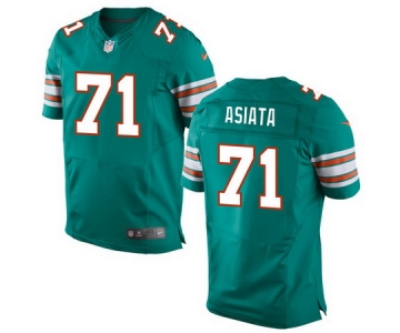Men's 2017 NFL Draft Miami Dolphins #71 Isaac Asiata Aqua Green Alternate Stitched NFL Nike Elite Jersey