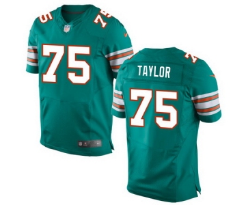 Men's 2017 NFL Draft Miami Dolphins #75 Vincent Taylor Aqua Green Alternate Stitched NFL Nike Elite Jersey