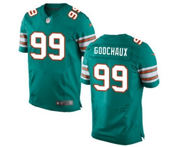 Men's 2017 NFL Draft Miami Dolphins #99 Davon Godchaux Aqua Green Alternate Stitched NFL Nike Elite Jersey