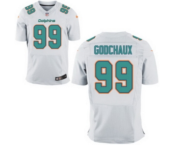 Men's 2017 NFL Draft Miami Dolphins #99 Davon Godchaux White Road Stitched NFL Nike Elite Jersey