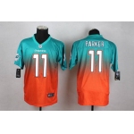 Men's Miami Dolphins #11 DeVante Parker Nike Aqua GreenOrange Fadeaway Elite Jersey