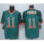 Men's Miami Dolphins #11 DeVante Parker Nike Drift Fashion Green Elite Jersey