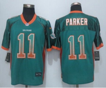 Men's Miami Dolphins #11 DeVante Parker Nike Drift Fashion Green Elite Jersey