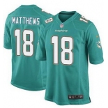 Men's Miami Dolphins #18 Rishard Matthews Aqua Green Team Color NFL Nike Elite Jersey