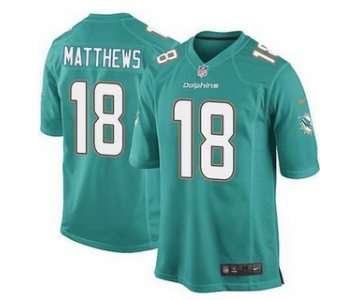 Men's Miami Dolphins #18 Rishard Matthews Aqua Green Team Color NFL Nike Elite Jersey