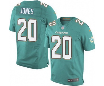 Men's Miami Dolphins #20 Reshad Jones Aqua Green Team Color NFL Nike Elite Jersey