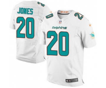 Men's Miami Dolphins #20 Reshad Jones White Road NFL Nike Elite Jersey