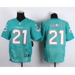 Men's Miami Dolphins #21 Brent Grimes Nike Aqua Green Elite Jersey