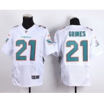 Men's Miami Dolphins #21 Brent Grimes Nike White Elite Jersey