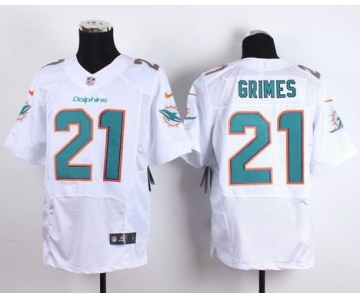 Men's Miami Dolphins #21 Brent Grimes Nike White Elite Jersey