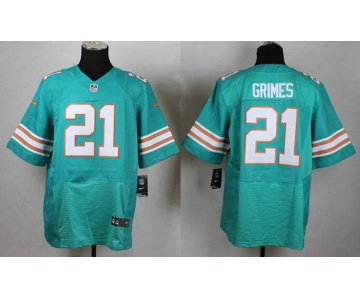 Men's Miami Dolphins #21 Brent GrimesAqua Green Alternate 2015 NFL Nike Elite Jersey