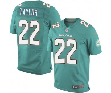 Men's Miami Dolphins #22 Jamar Taylor Nike Aqua Green Elite Jersey