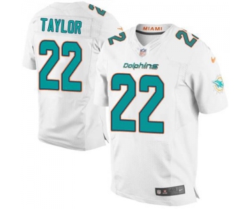 Men's Miami Dolphins #22 Jamar Taylor Nike White Elite Jersey