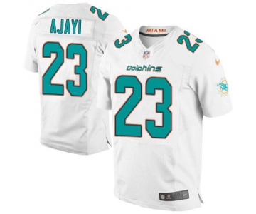 Men's Miami Dolphins #23 Jay Ajayi White Road Stitched NFL Nike Elite Jersey